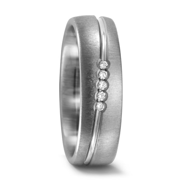 Partnerring Titan Diamant 0.05 ct, 5 Steine, w-si