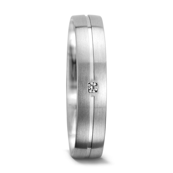 Partnerring 750/18 K Weissgold Diamant 0.015 ct, w-si