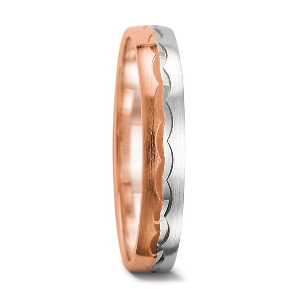 Partnerring 750/18 K Rotgold, 750/18 K Weissgold