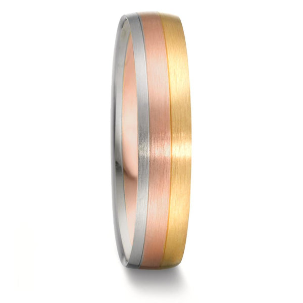 Partnerring 750/18 K Gelbgold, 750/18 K Rotgold, 750/18 K Weissgold