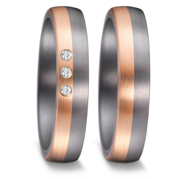 Partnerring 999 Tantal, 585/14 K Rosegold