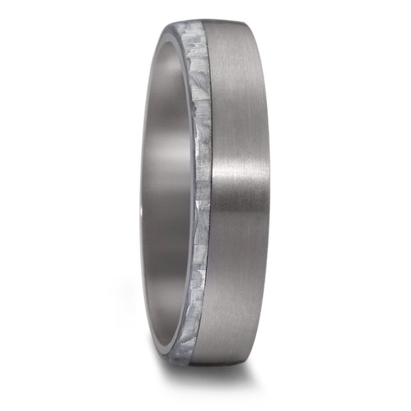 Partnerring aus Tantal mit Grey Carbon feinmattierter Oberfläche