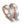 Partnerring 750/18 K Weissgold, 750/18 K Rotgold Diamant 0.05 ct, 5 Steine, tw-si