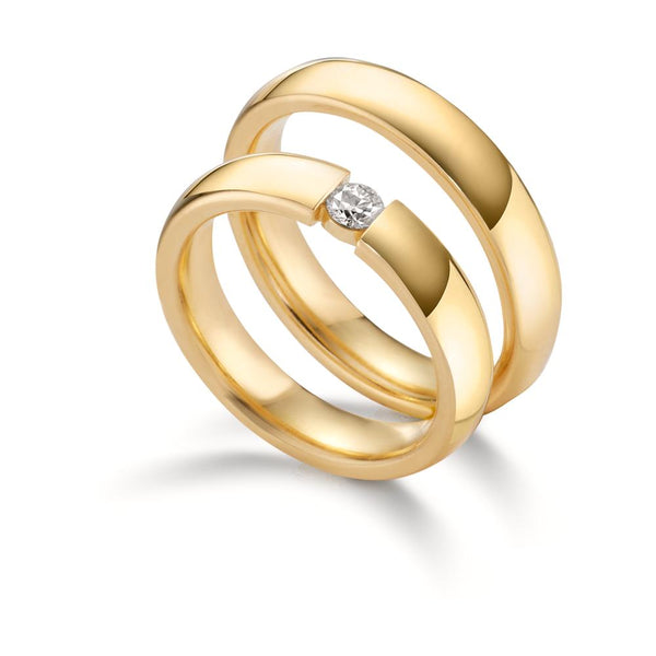 Partnerring 750/18 K Gelbgold Diamant 0.15 ct, tw-vsi