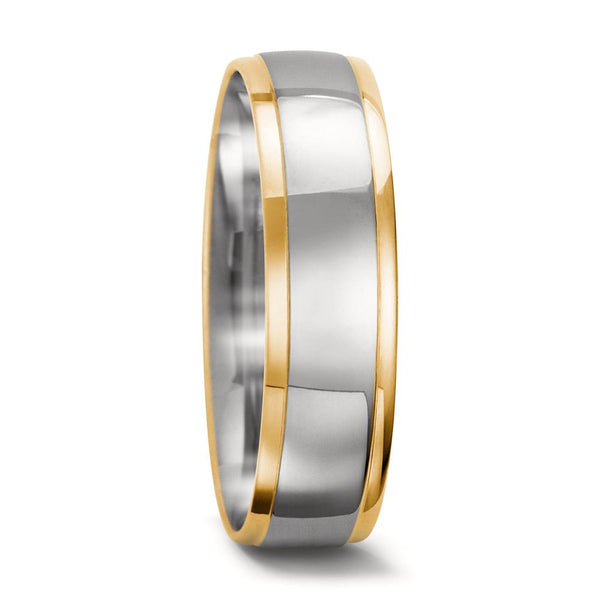 Partnerring 750/18 K Weissgold, 750/18 K Gelbgold