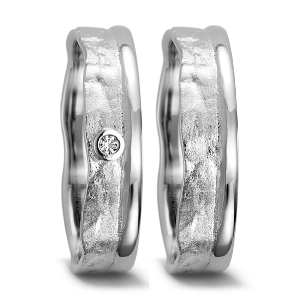 Partnerring 750/18 K Weissgold Diamant 0.025 ct, w-si