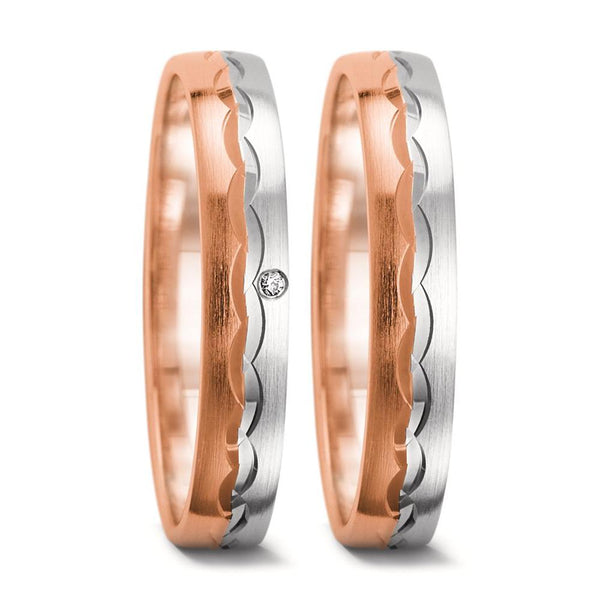 Partnerring 750/18 K Rotgold, 750/18 K Weissgold