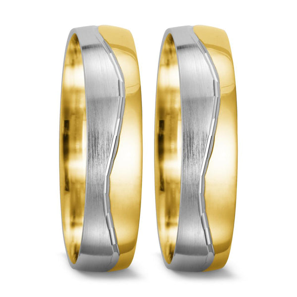 Partnerring 750/18 K Gelbgold, 750/18 K Weissgold