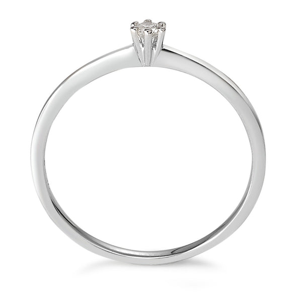Solitär Ring 750/18 K Weissgold Diamant 0.05 ct, w-si