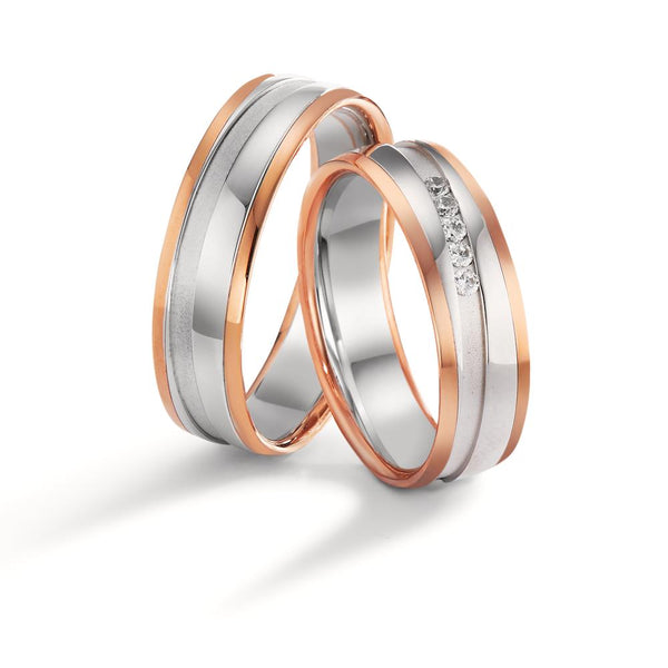 Partnerring 750/18 K Rotgold, 750/18 K Weissgold