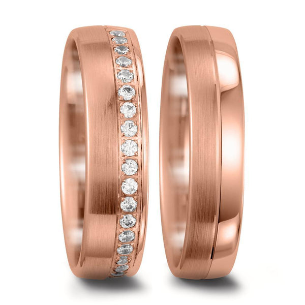 Partnerring 750/18 K Rosegold Diamant 0.23 ct, 23 Steine, tw-si