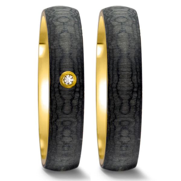 Partnerring 585/14 K Gelbgold, Carbon
