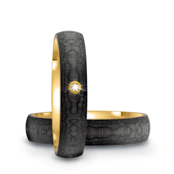 Partnerring 585/14 K Gelbgold, Carbon