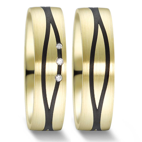 Partnerring 585/14 K Gelbgold, Carbon