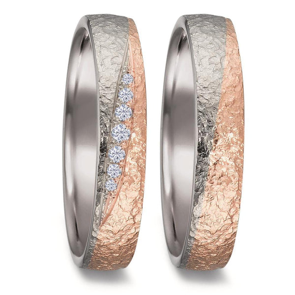 Partnerring 750/18 K Weissgold, 750/18 K Rosegold