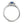 Fingerring 750/18 K Weissgold Saphir blau, oval, Diamant weiss, 0.18 ct, 12 Steine, w-pi1