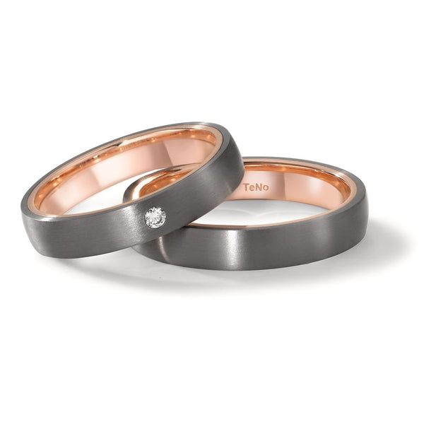 Partnerring 999 Tantal, 585/14 K Rotgold