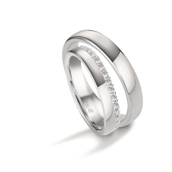 Partnerring 750/18 K Weissgold