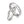 Partnerring 750/18 K Weissgold Diamant 0.045 ct, 5 Steine, tw-vsi